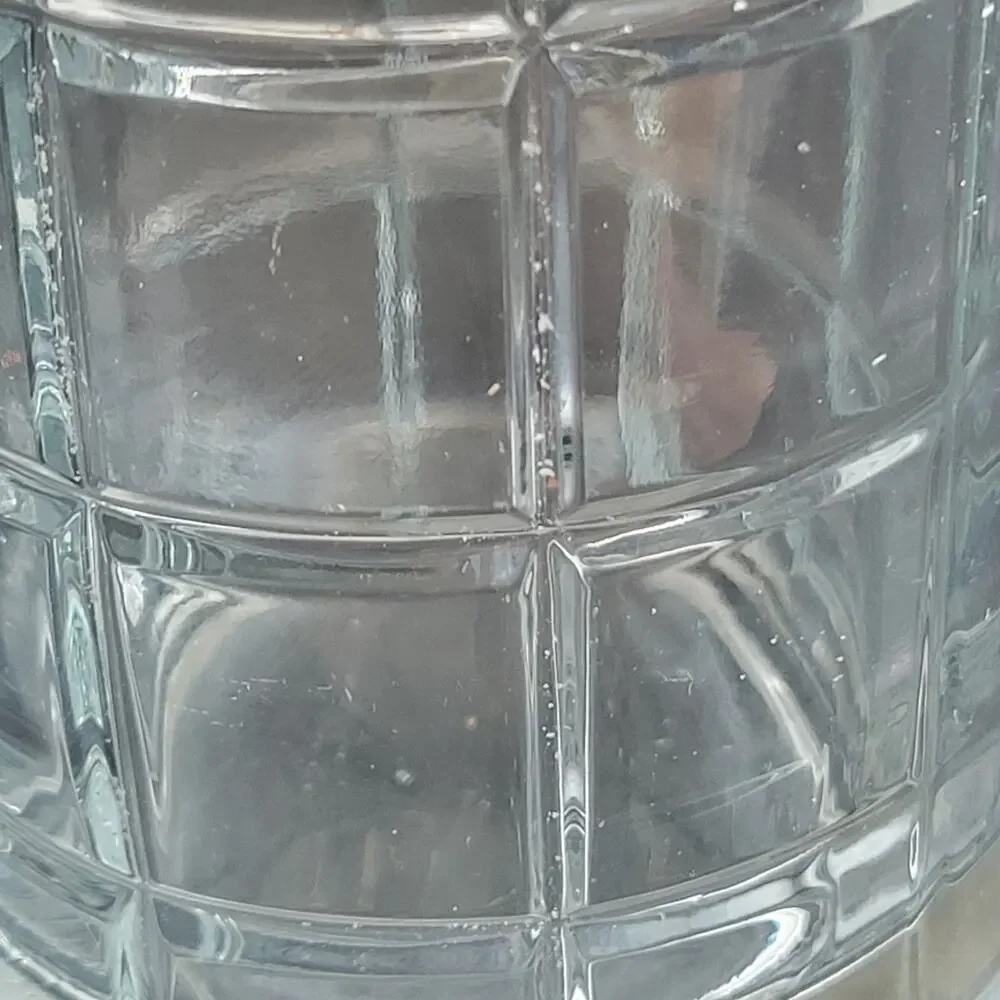 Vintage Anchor Hocking Tartan Glasses One Blue and One Clear‎ Set of Two